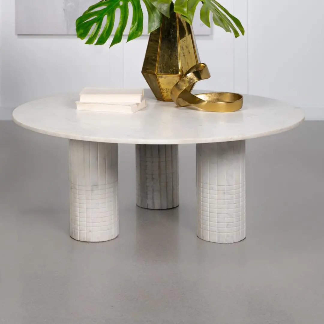 Astoria White Round Coffee Table By Coaster Furniture | Mobilia Cleopatra 3 White Round Coffee Table