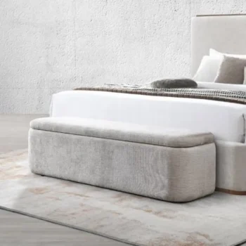 Gray Bench with Storage