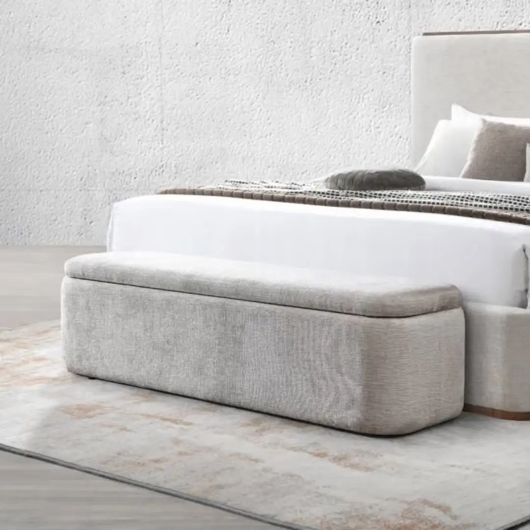 Orane Gray Bench With Storage By Acme | Mobilia Cleopatra 3 Gray Bench with Storage