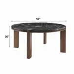 Estella Round Marble Dining Table for 4 By ACME in Walnut – View 4
