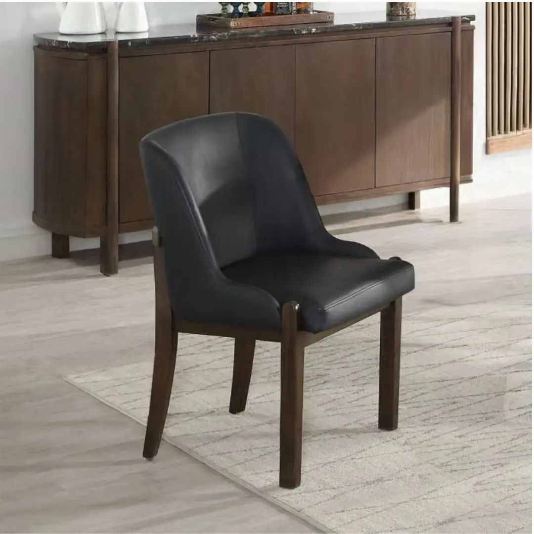 Estella Black Leather Side Chair Set Of 2 By Acme | Mobilia Cleopatra 3 Black Leather Side Chair Set of 2
