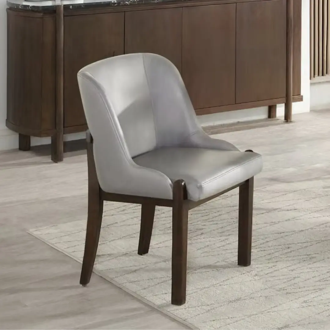 Estella Gray Leather Side Chair Set Of 2 By Acme | Mobilia Cleopatra 3 Gray Leather Side Chair Set of 2