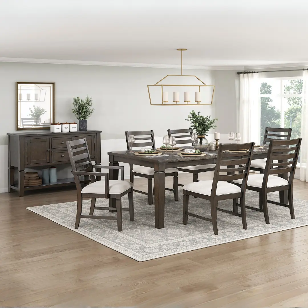 Victoria Espresso Dining Table Set For 6 By Homelegance | Mobilia Cleopatra 3 espresso dining table set