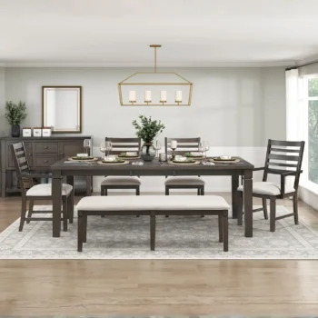 dining room set with bench