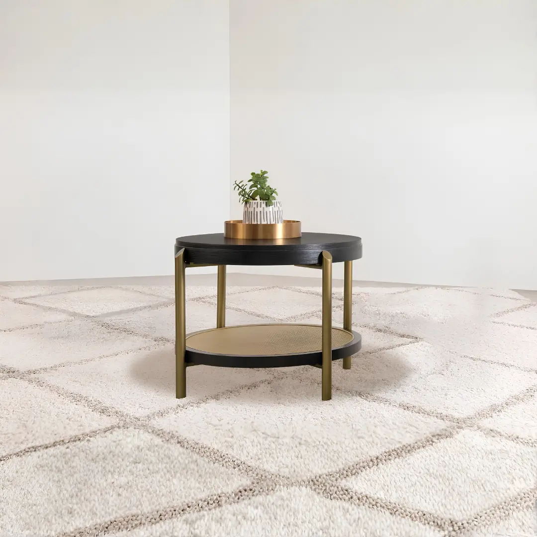 Arini Round End Table With Storage By Coaster Furniture | Mobilia Cleopatra 3 Round End Table with Storage