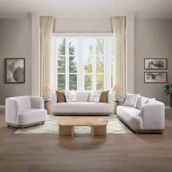 Beige 3 Piece Sofa Set