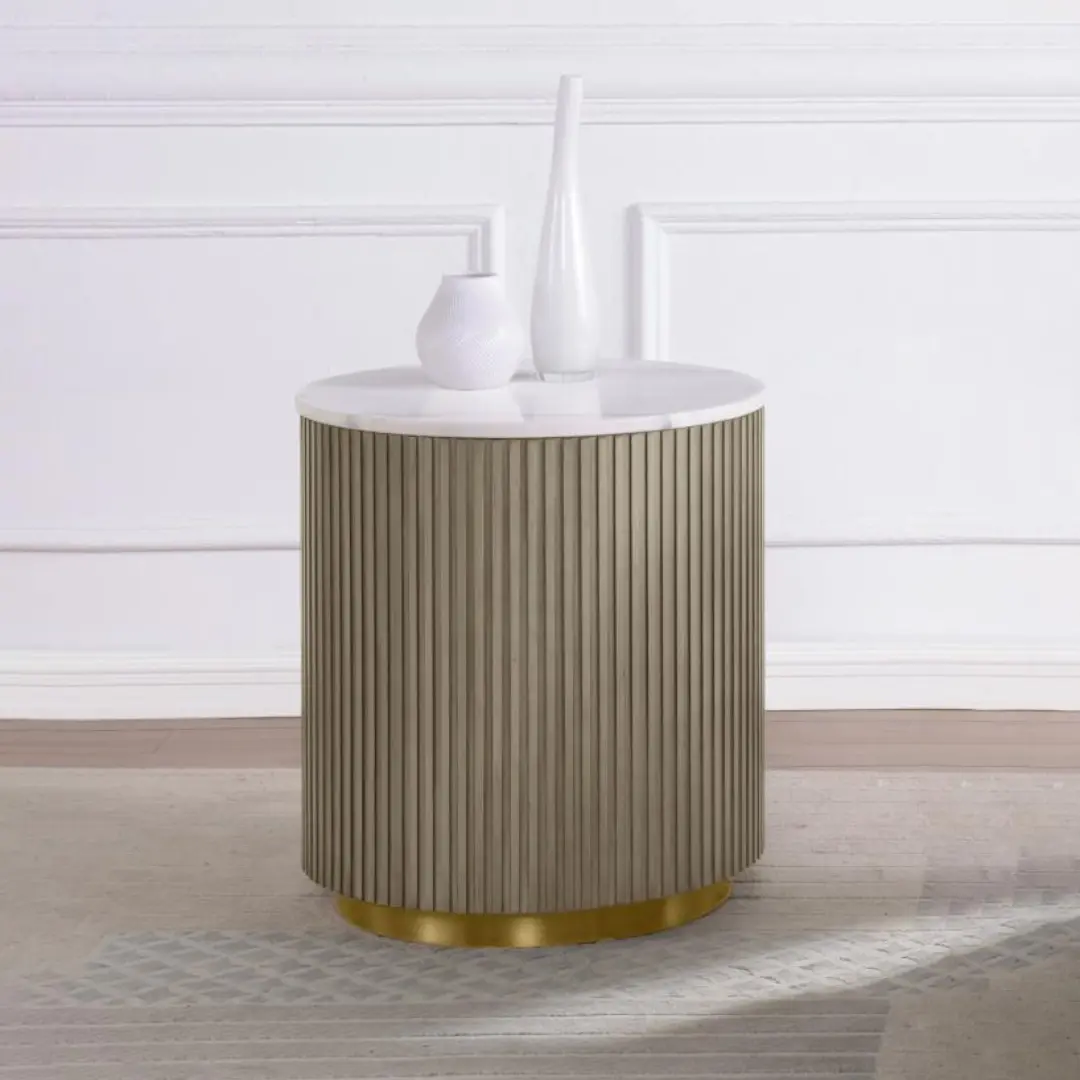Jason Round Wood And Metal End Table By Coaster Furniture | Mobilia Cleopatra 3 Wood and Metal End Table