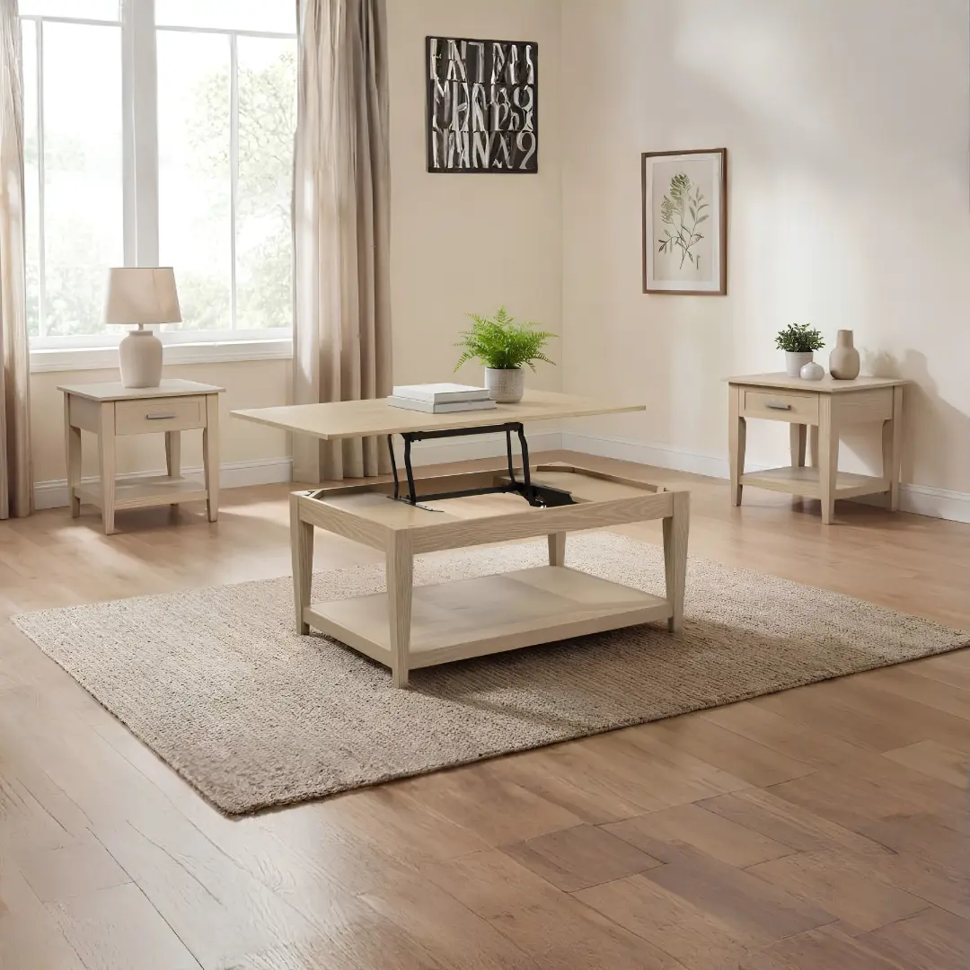 Lindenton Wooden Coffee Table Set Of 3 By Coaster Furniture | Mobilia Cleopatra 3 Wooden Coffee Table Set of 3