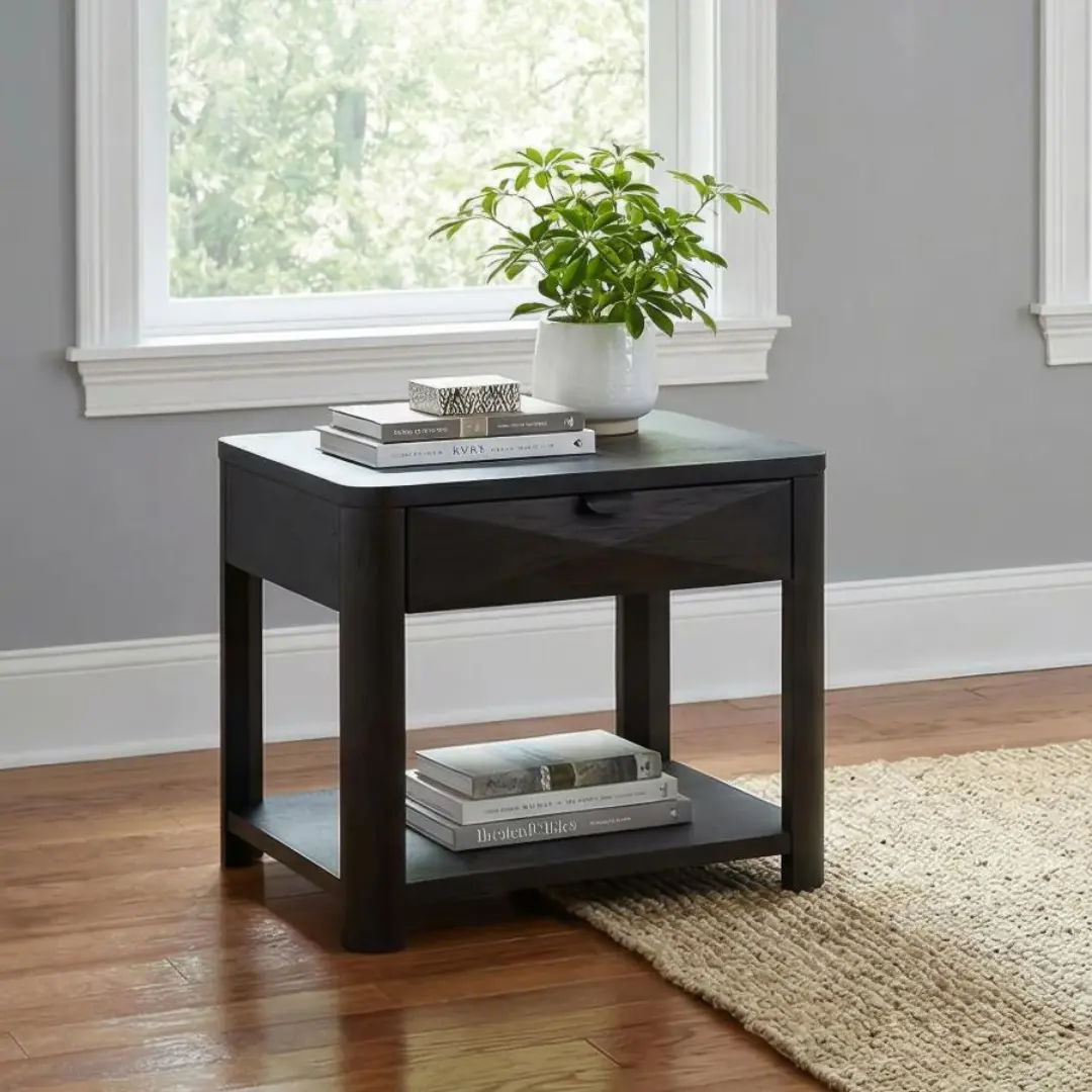 Marcelo Wood End Table With Storage By Coaster Furniture | Mobilia Cleopatra 3 Wood End Table with Storage