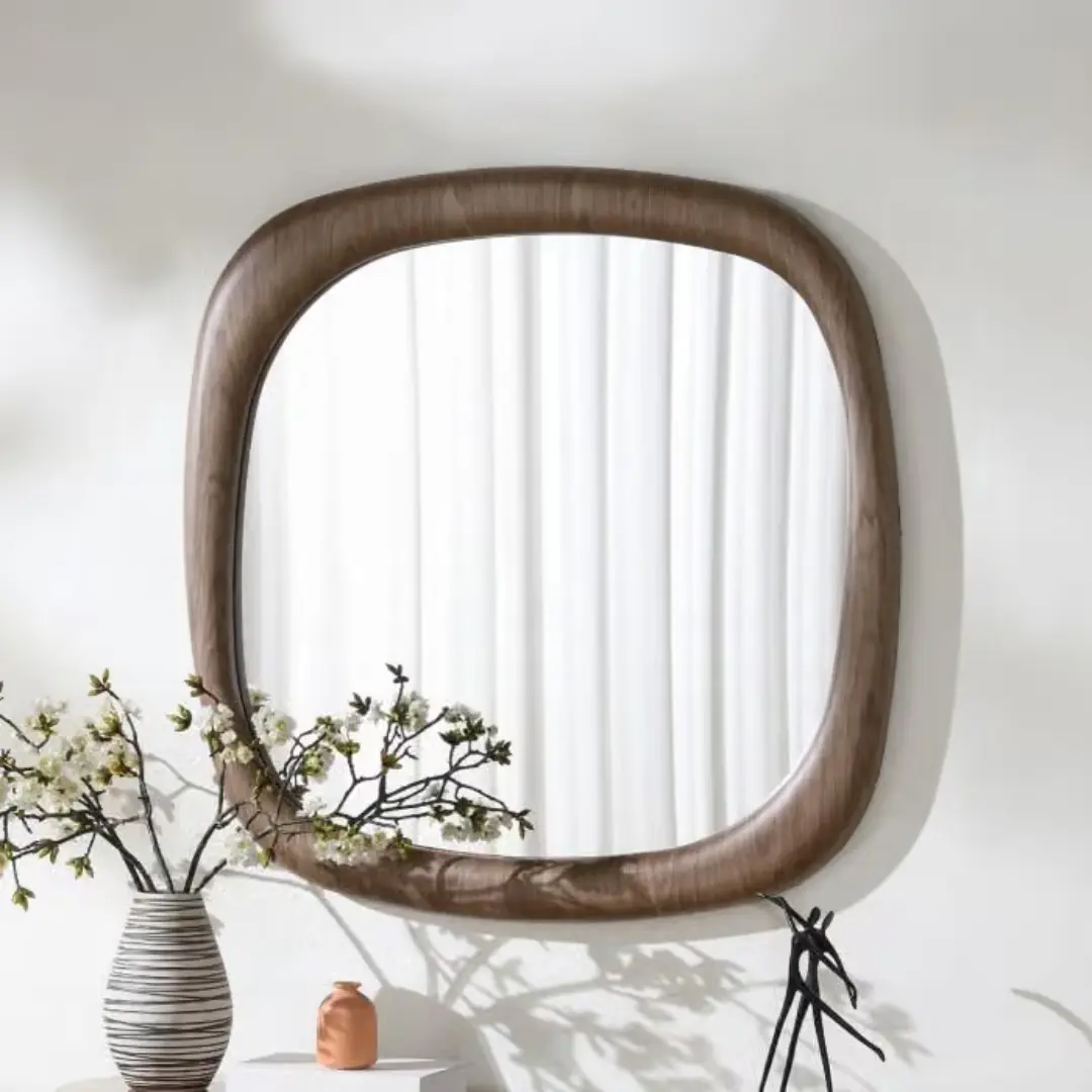 Markku Carved Oak Mirror By Acme | Mobilia Cleopatra 3 Carved Oak Mirror