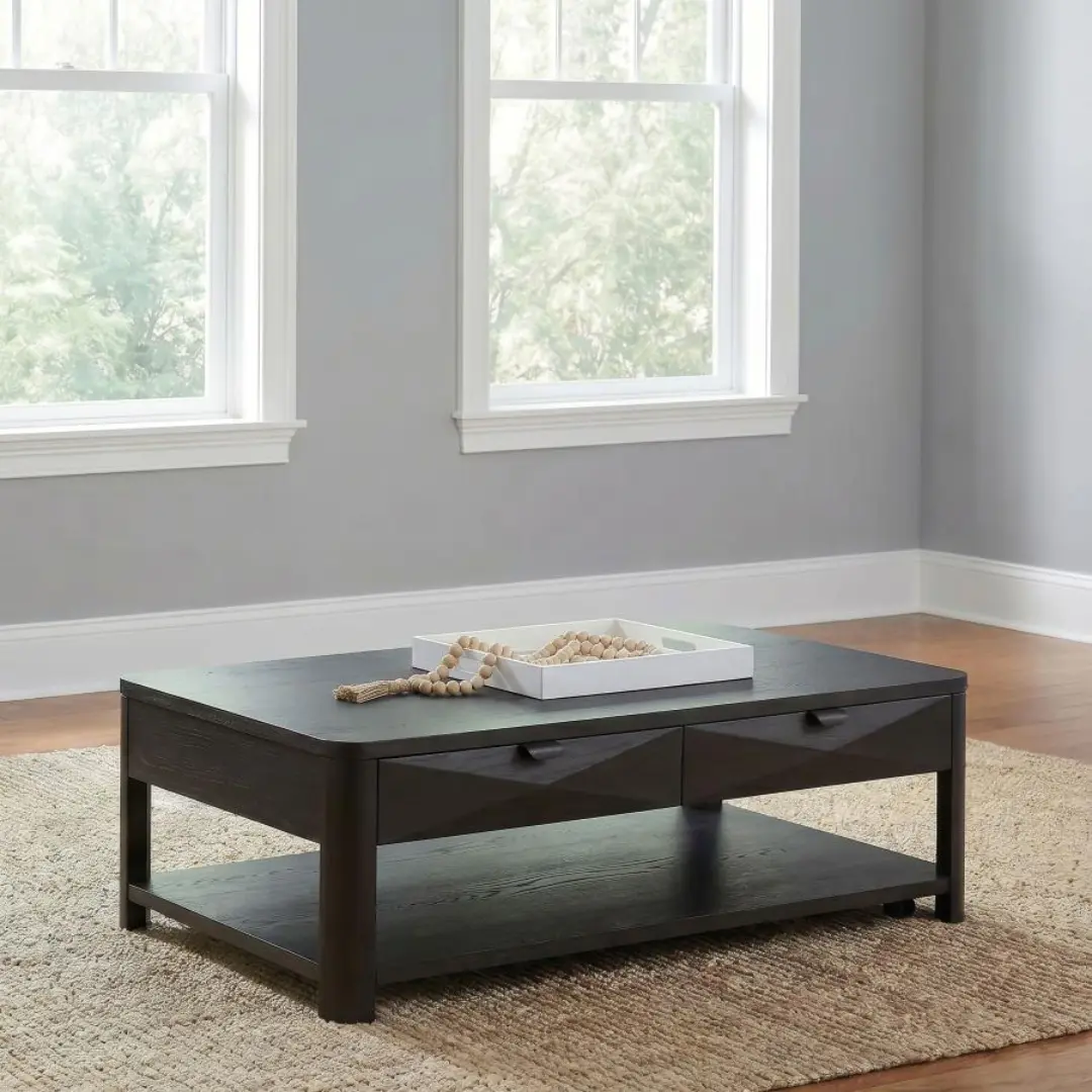Marcelo Wood Coffee Table With Drawers By Coaster Furniture | Mobilia Cleopatra 3 Coffee Table with Drawers