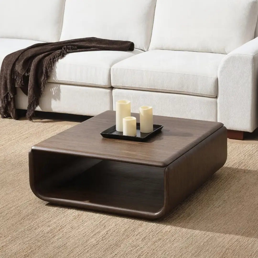 Lanza Walnut Coffee Table By Acme | Mobilia Cleopatra 3 Walnut Coffee Table