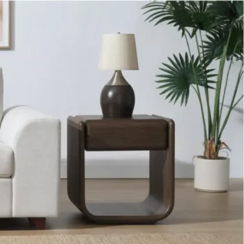 Walnut End Table with Drawer