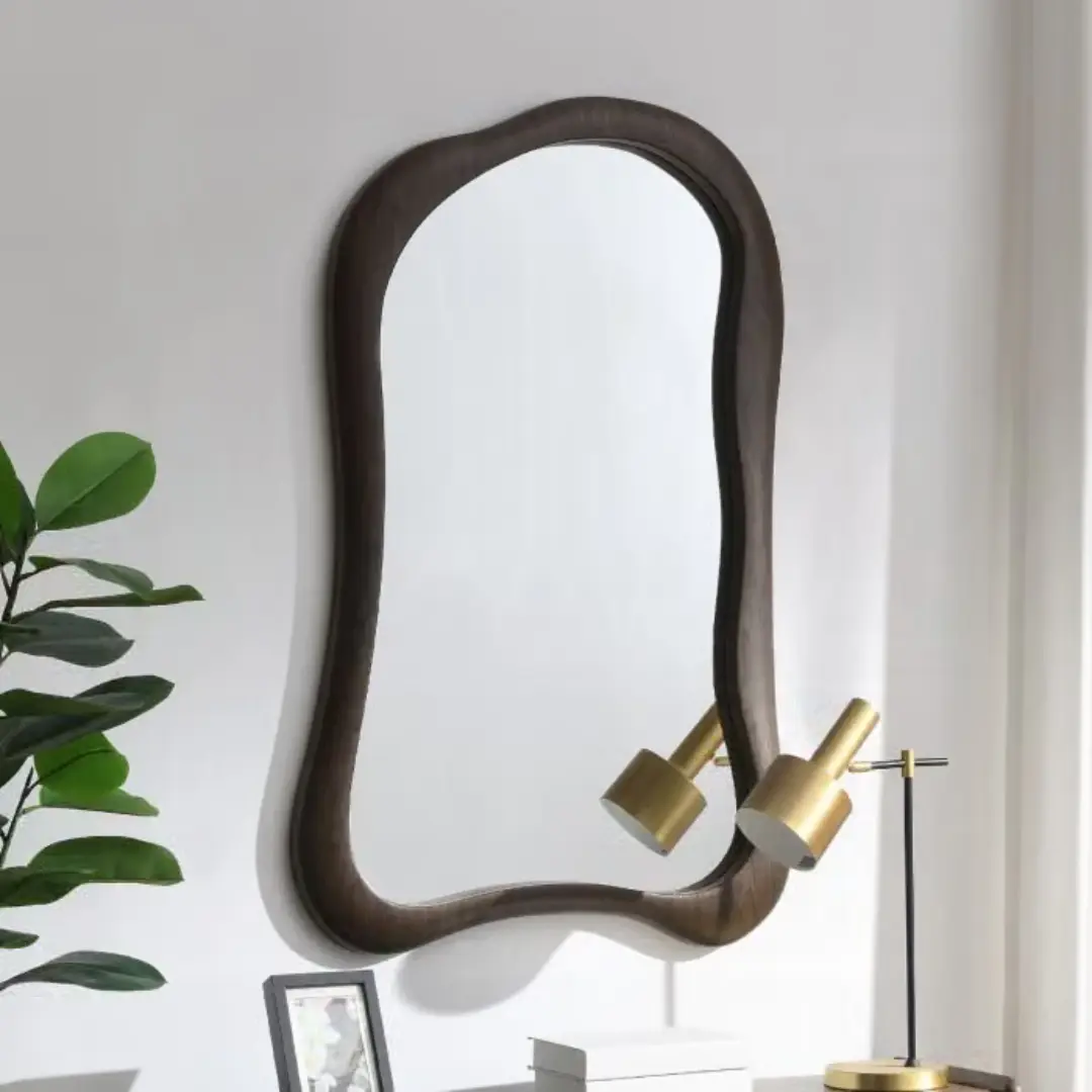 Lanza Walnut Framed Mirror By Acme | Mobilia Cleopatra 3 Walnut Framed Mirror