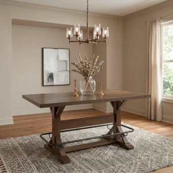 wood counter height dining table