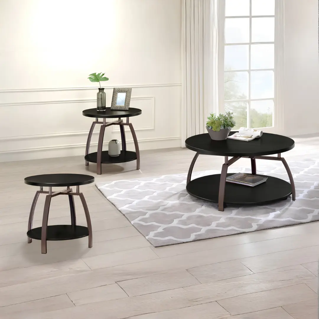 Dacre Round Coffee Table Set Of 3 By Coaster Furniture | Mobilia Cleopatra 3 Round Coffee Table Set of 3