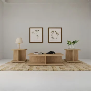 3 Piece Wooden Coffee Table Set
