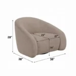 Zoey Latte Linen Swivel Accent Chair By ACME in Beige – View 5