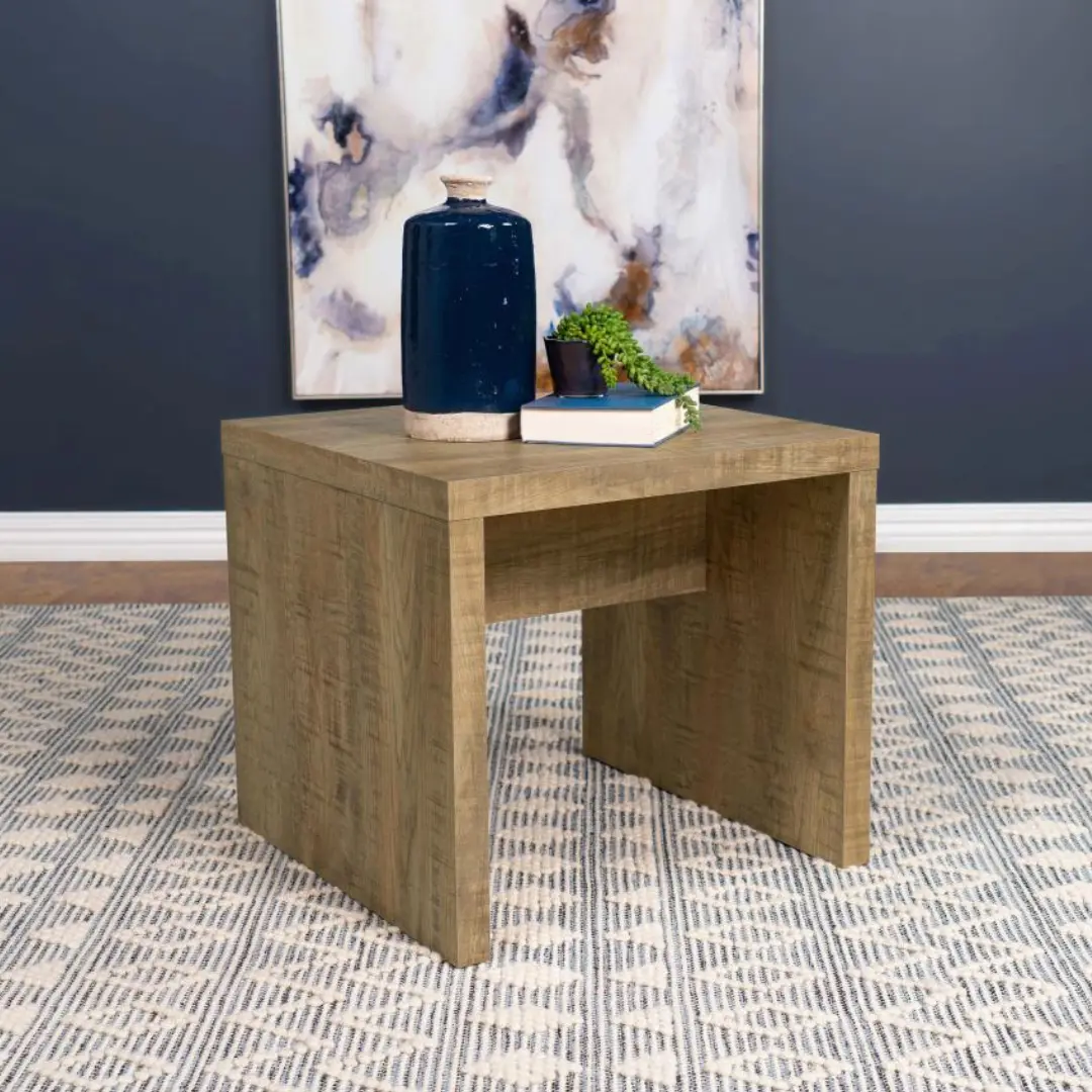 Lynette Rustic Mango Wood End Table By Coaster Furniture | Mobilia Cleopatra 3 Rustic Mango Wood End Table