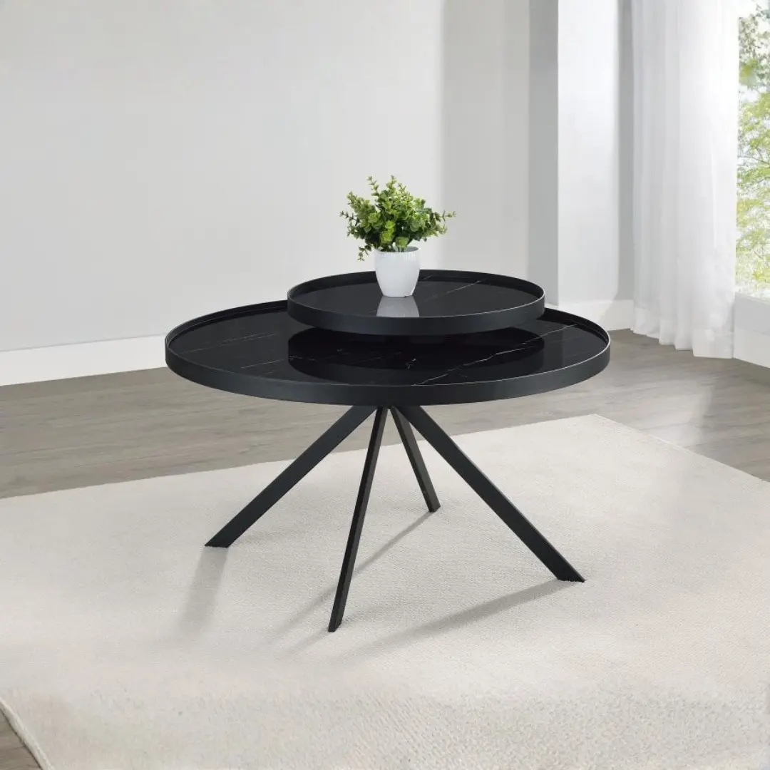 Briggs Round Glass Coffee Table By Coaster Furniture | Mobilia Cleopatra 3 Round Glass Coffee Table