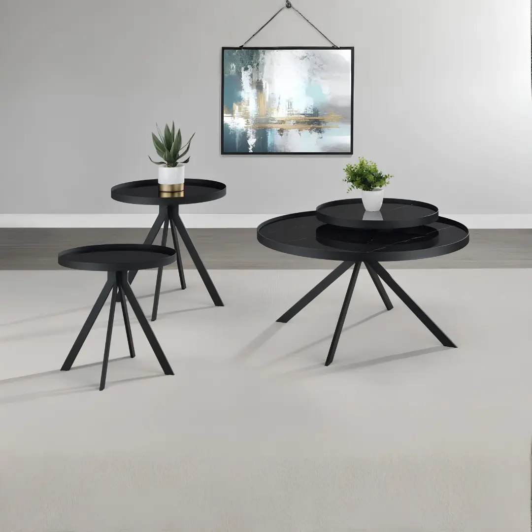 Briggs Tempered Glass Coffee Table Set By Coaster Furniture | Mobilia Cleopatra 3 Tempered Glass Coffee Table Set