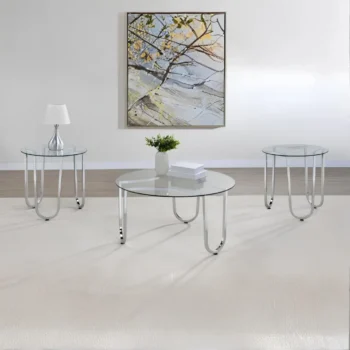 Chrome Glass Coffee Table Set
