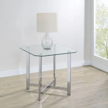 Square Glass Top End Table
