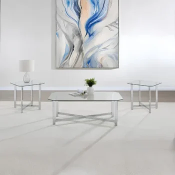 Metal and Glass Coffee Table set