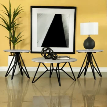 Round Coffee and End Table Set