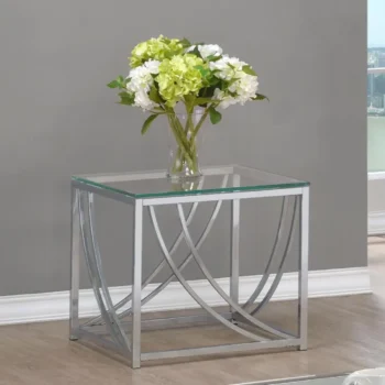 Metal and Glass End Table