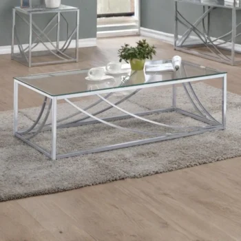 Glass and Metal Coffee Table