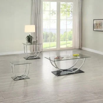 Glass Top Coffee Table Set