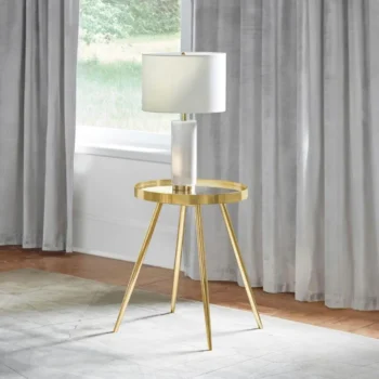 Round Gold End Table