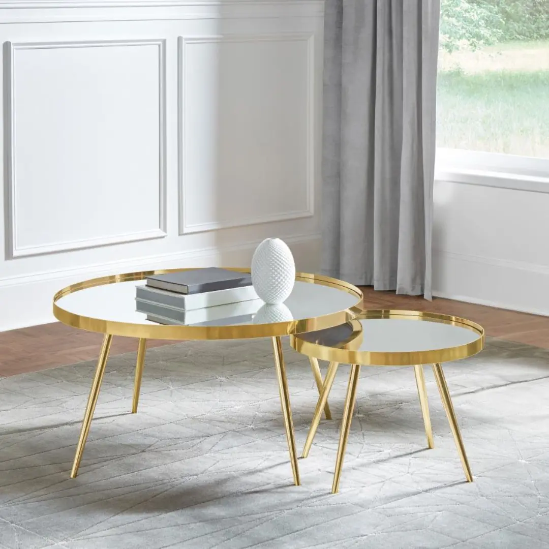 Kaelyn 2-Piece Round Nesting Coffee Table By Coaster Furniture | Mobilia Cleopatra 3 Round Nesting Coffee Table