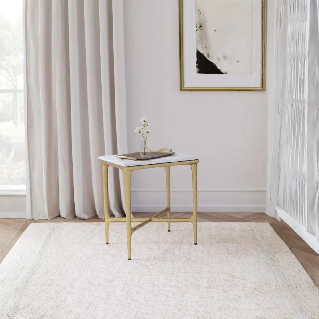 Baldwin Marble Top Side Table White And Gold By Coaster Furniture | Mobilia Cleopatra 3 Marble Top Side Table