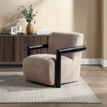 Black Wooden Arm Accent Chair