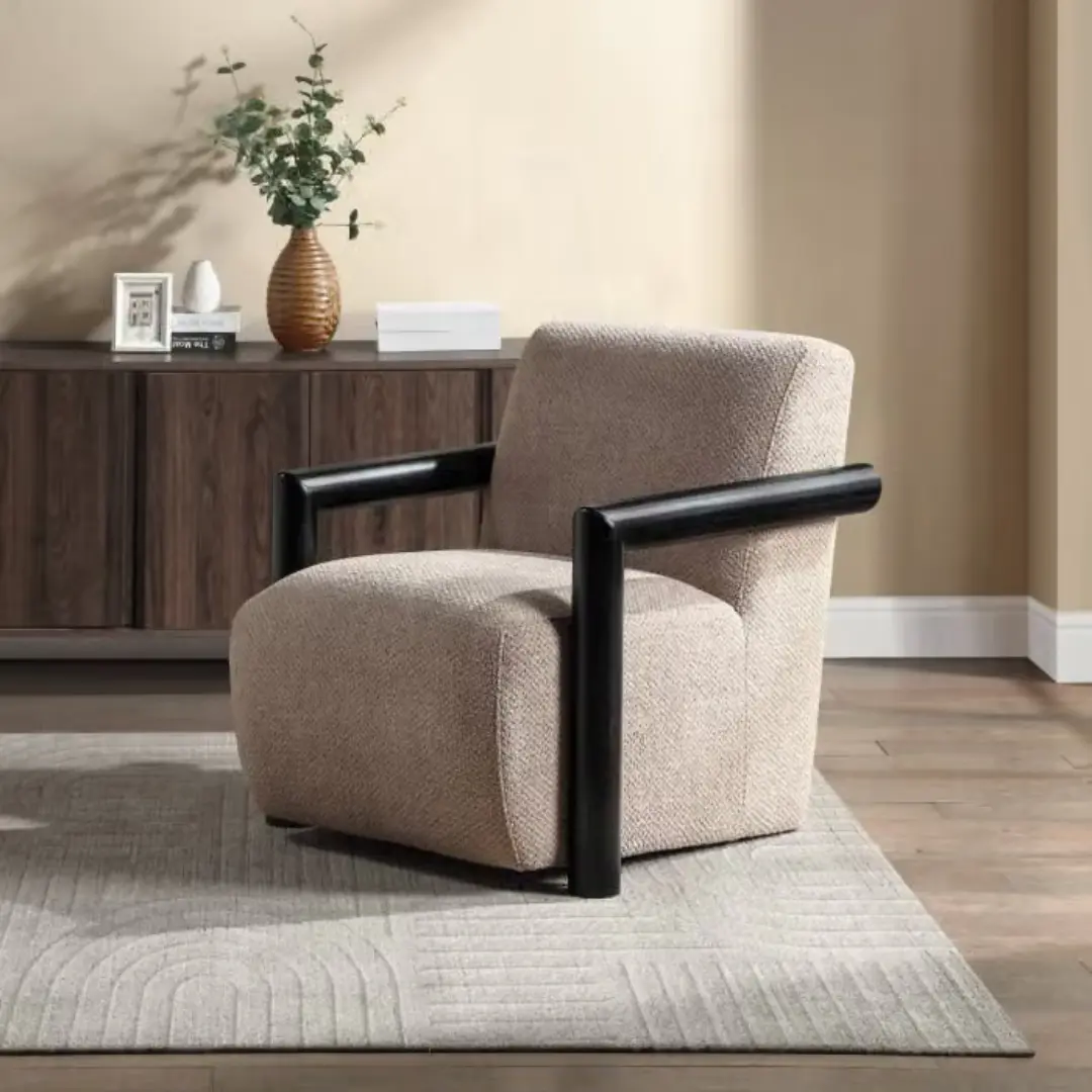 Jetta Black Wooden Arm Accent Chair By Acme | Mobilia Cleopatra 3 Black Wooden Arm Accent Chair