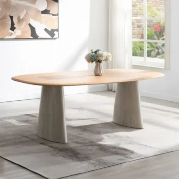 Oval Travertine Dining Table