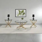 Coffee Table Set with Glass Top