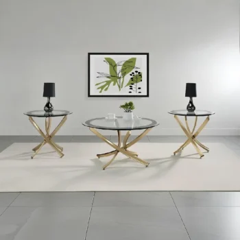 Coffee Table Set with Glass Top