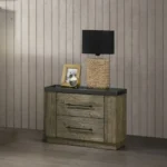 Gray Nightstand 2 Drawer