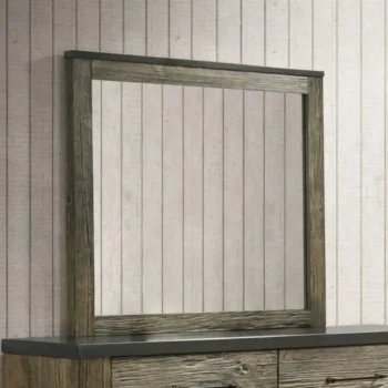 Gray Wooden Mirror