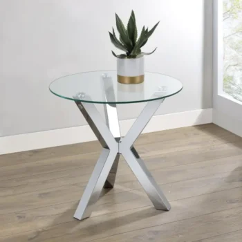 Tempered Glass Top End Table