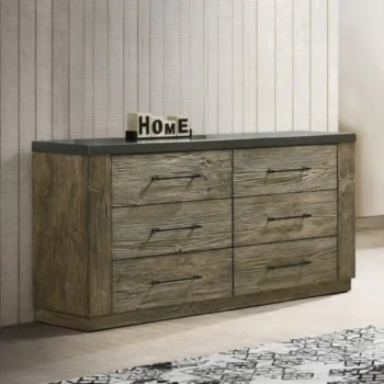 Gray Dresser 6 Drawer