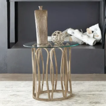 Modern Glass Top End Table