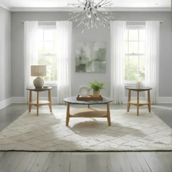 Round Coffee and Side Table Set