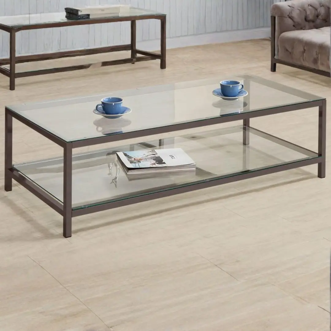 Trini Glass Top And Metal Coffee Table By Coaster Furniture | Mobilia Cleopatra 3 Metal Coffee Table