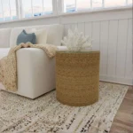 Round Rattan Side Table
