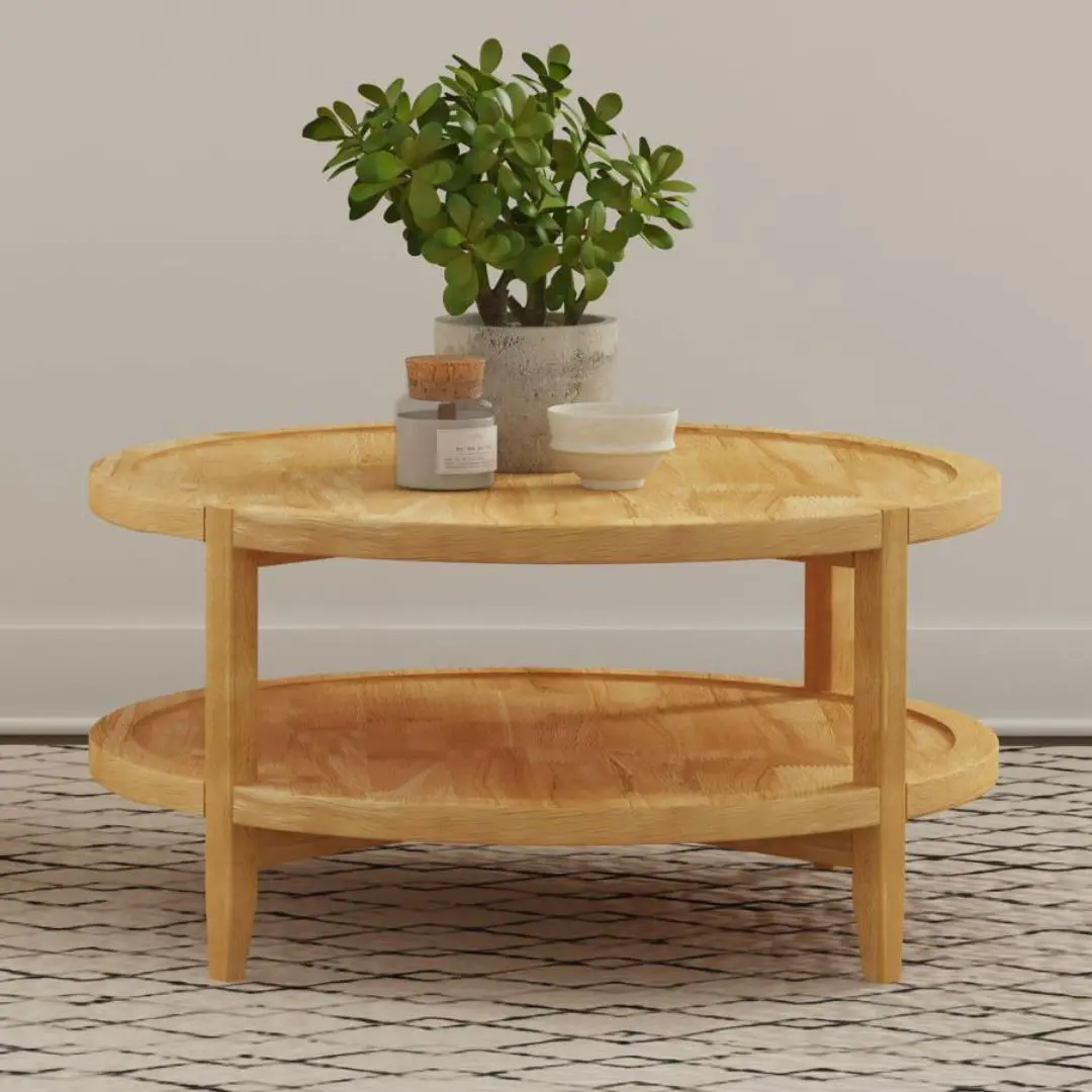 Camillo Round Solid Wood Maple Coffee Table By Coaster Furniture | Mobilia Cleopatra 3 Maple Coffee Table