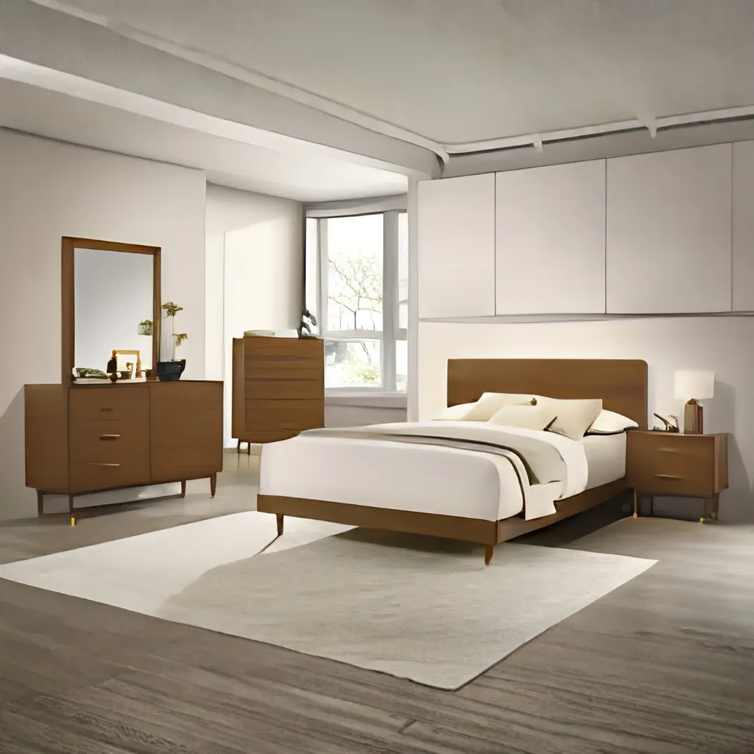 Romford Walnut Bedroom Set Queen By Furniture Of America | Mobilia Cleopatra 3 Bedroom Set Queen